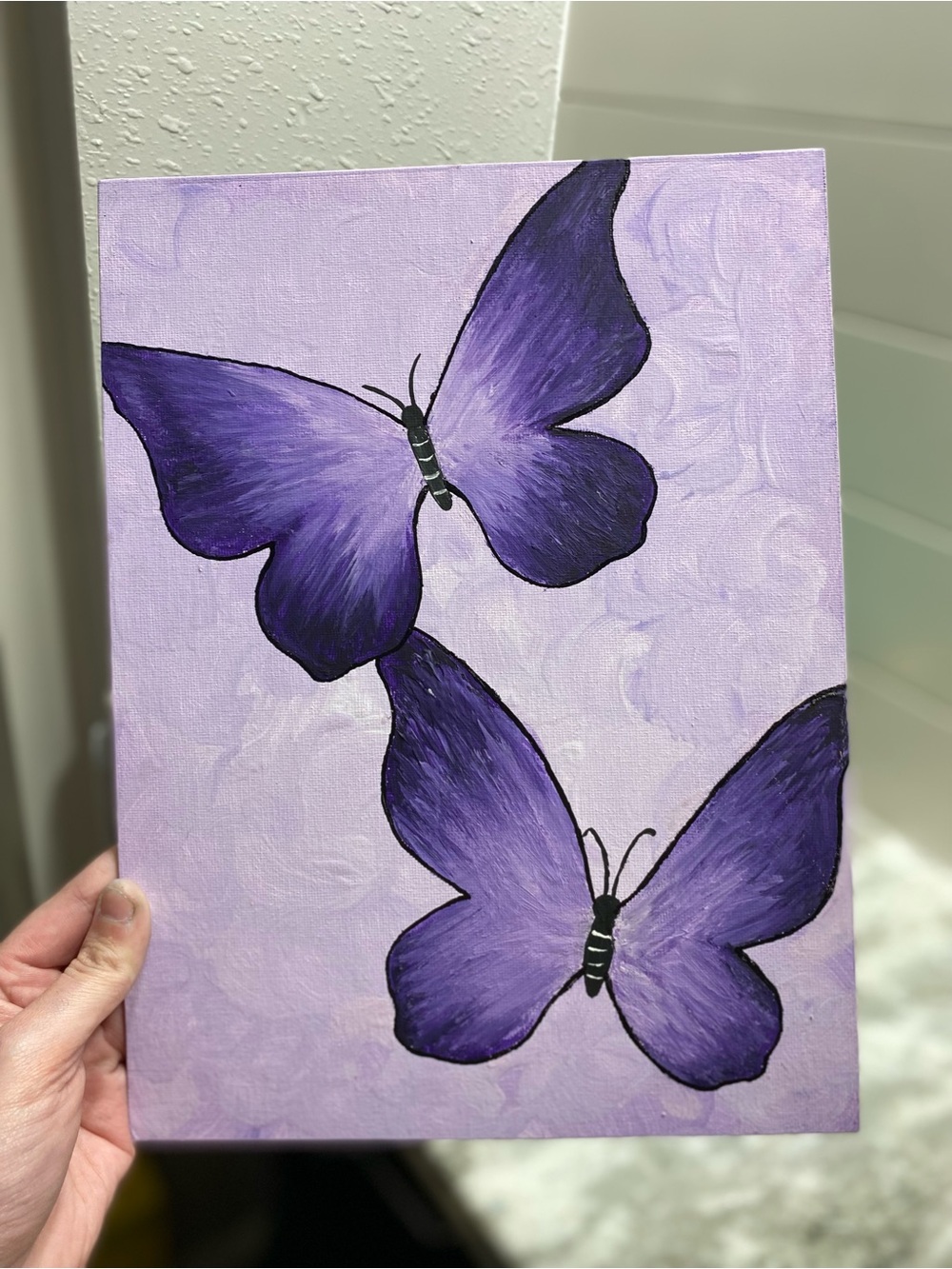 Purple Butterfly Canvas Board Art
